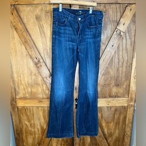 7 For All Mankind GINGER SZ 30x33 Stretch wide leg high waist denim pants